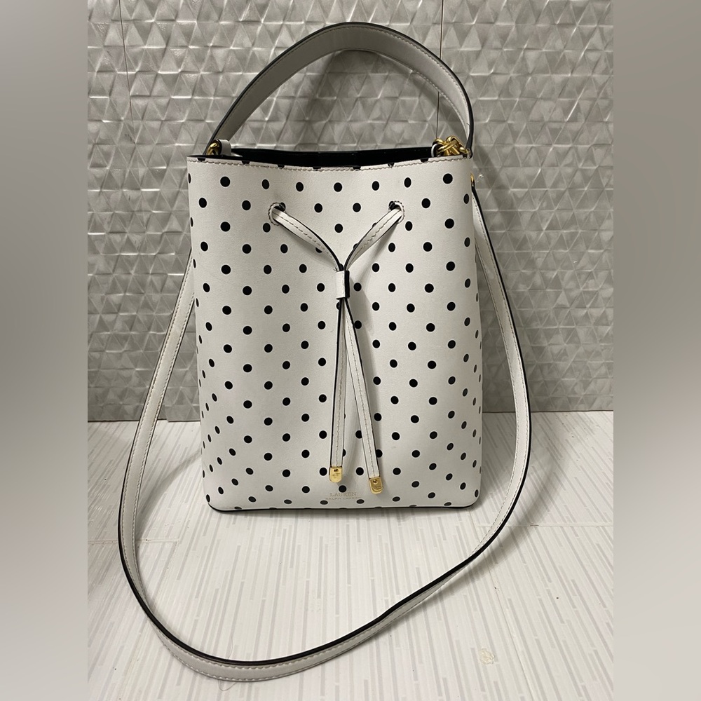 Lauren Ralph Lauren Polka Dot Debby Drawstring Purse